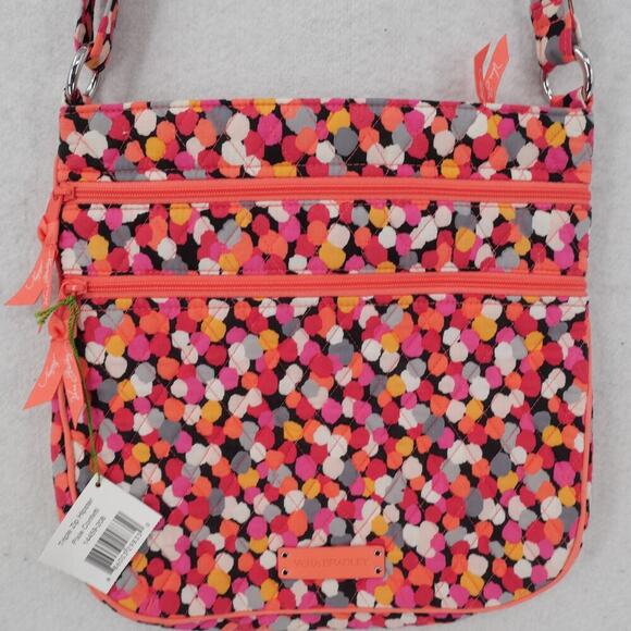 NEW Vera Bradley Women's Triple Zip Hipster Pixie Confetti CrossBody Purse Bag - Picture 7 of 10